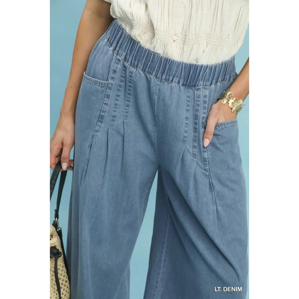 Umgee Stone Washed Wide Leg Pants - Large - Picture 5 of 5